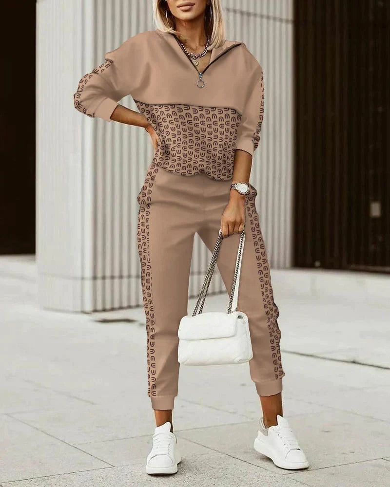 Dames Joggingpak Zacht - Monogram Co-ord Set Sportief