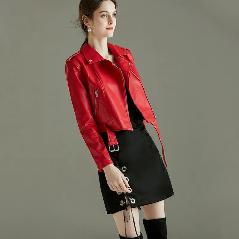 Dames Jasje Synthetisch Leer Veganistisch Jacket