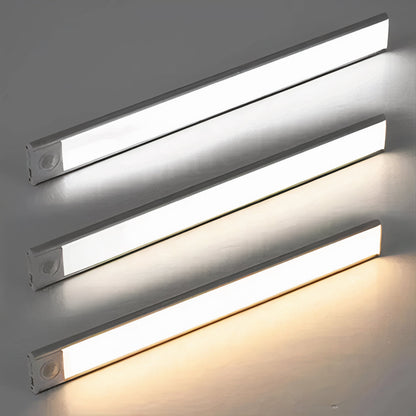 Oplaadbare LED Sensor Kastverlichting 20cm Dimbaar Bewegingssensor Nachtlamp Kast Zwart Zilver Draadloos