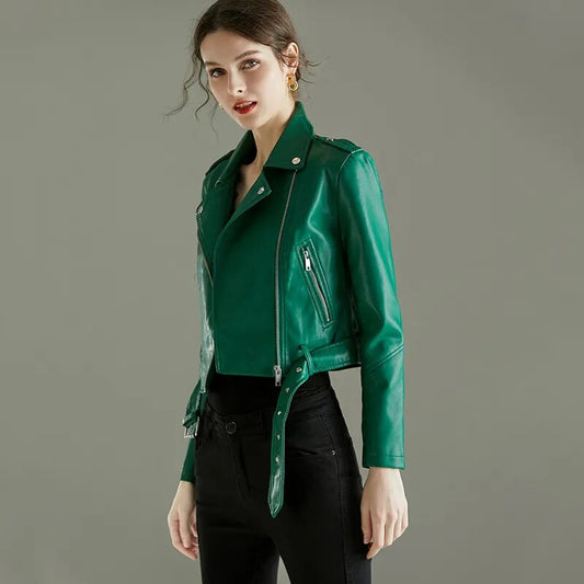 Dames Jasje Synthetisch Leer Veganistisch Jacket - StudioMarella