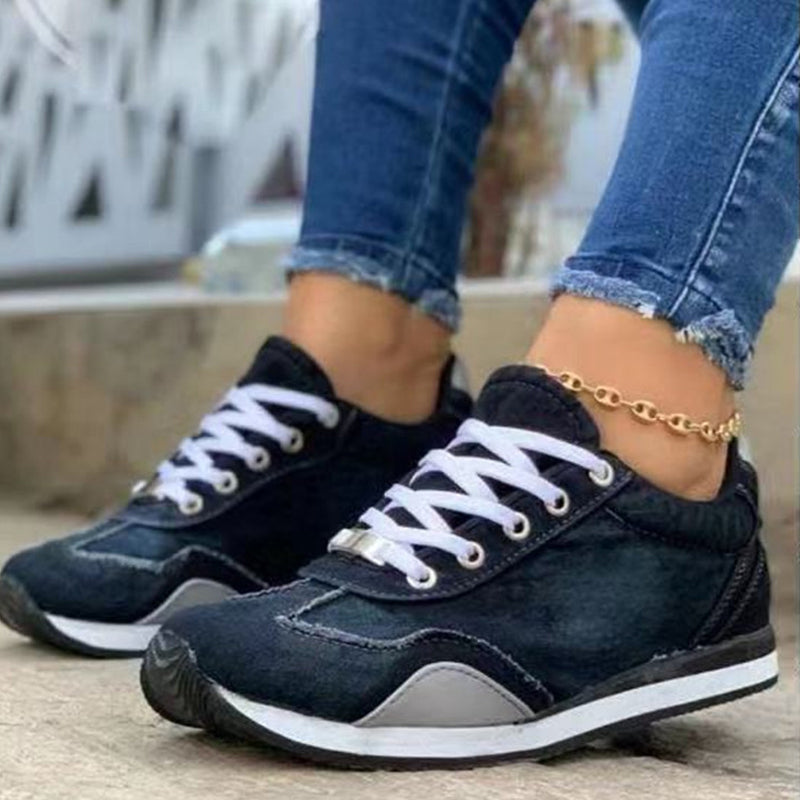 Dames Blauwe Laagste Denim Schoenen
