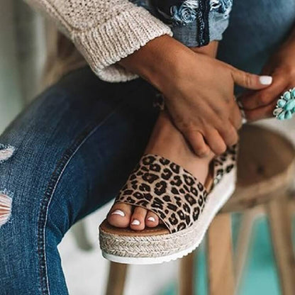 Dames Plateau Sandalen met Verstelbaar Enkelbandje | Zomerse Sleehak Schoenen met Open Teen voor Dagelijks Gebruik