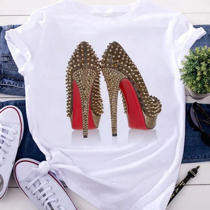Dames T-shirt met Hoge Hak Design