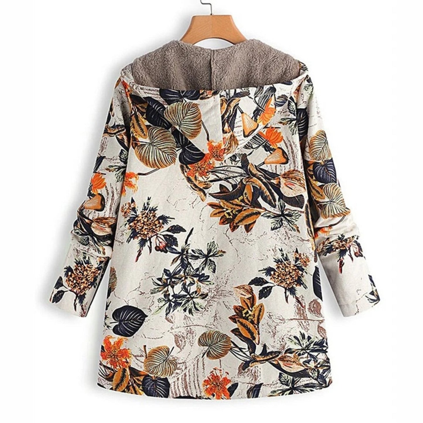 Damesjas Bloemenprint Warm en Comfortabel voor Herfst en Winter