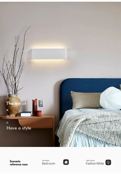 Ultra-dunne design wandlamp APHRODITE — moderne aluminium LED-wandverlichting met acryl kap