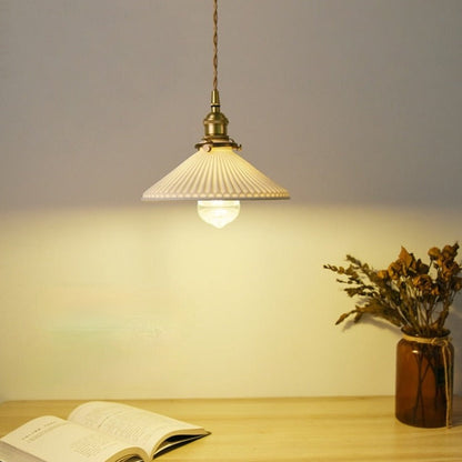 Retro Hanglamp met Witte Keramische Kap – Moderne LED Verlichting voor Woonkamer en Slaapkamer