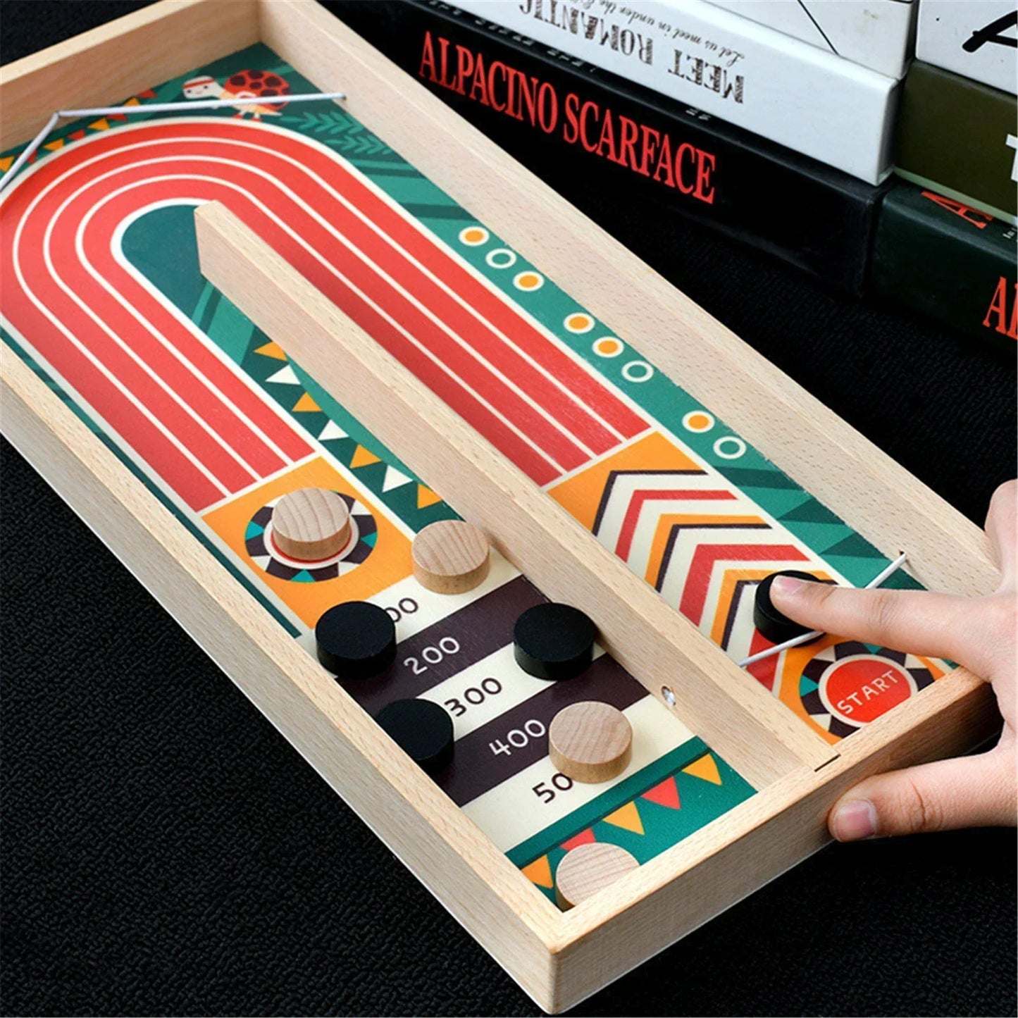 Familiespel Schieten Disc Game - Houten Vaardigheidsspel voor Groot en Klein