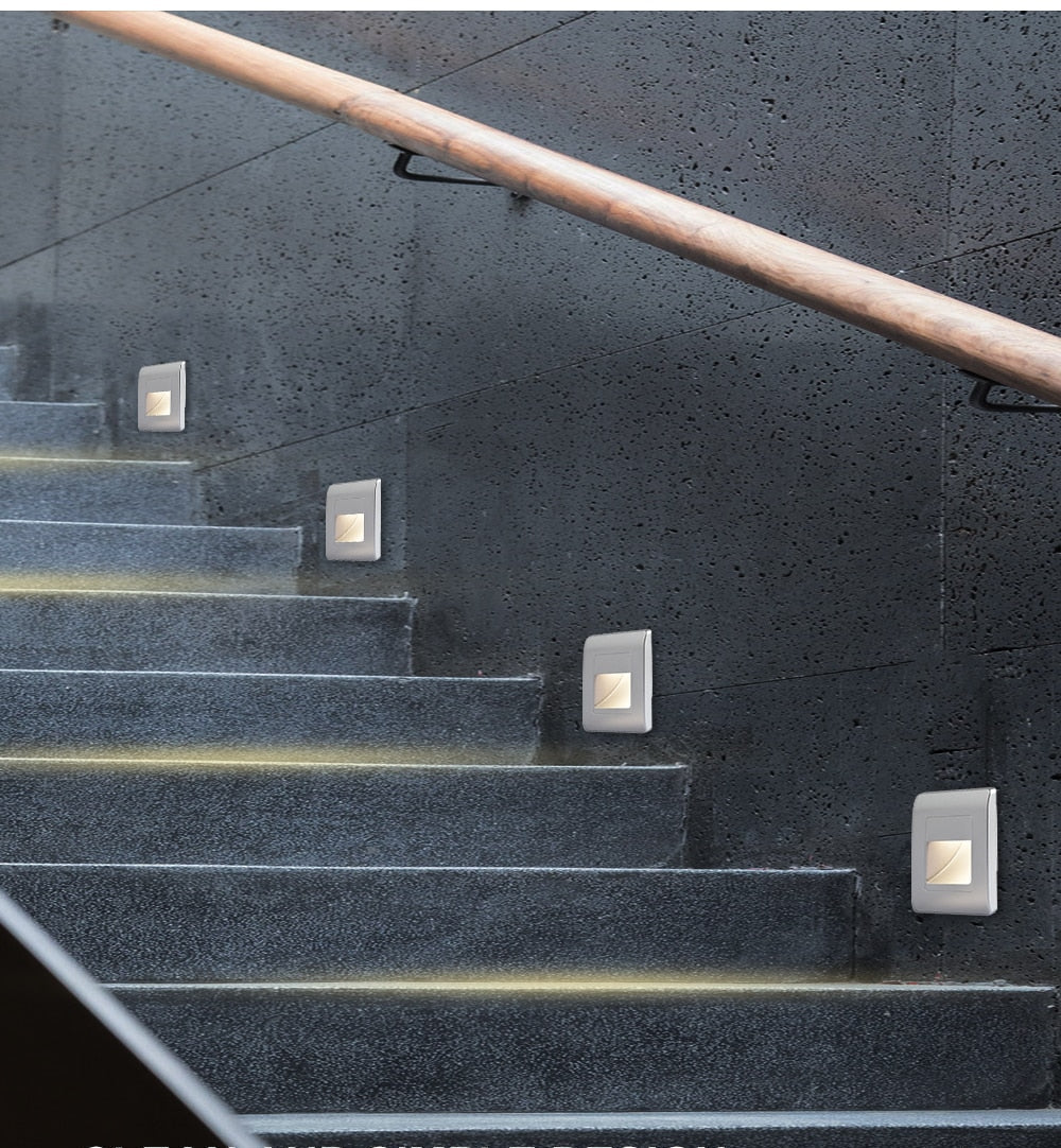 Inbouwspot voor Trappen met Bewegingssensor en Vier Kleuropties