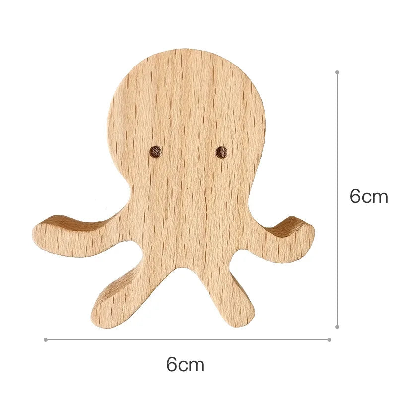 Wandhaken Hout Dieren Zelfklevend Kinderkamer Kapstokhaak Scandinavisch Design Kapstokhaakjes Muur Decoratie