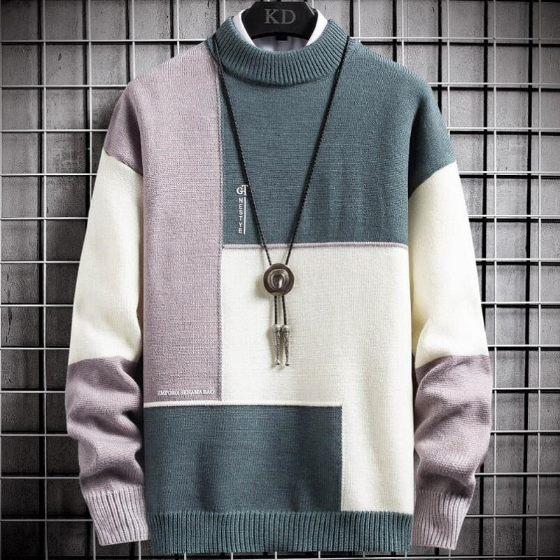 Heren Sweatshirt Warm Patchwork Design