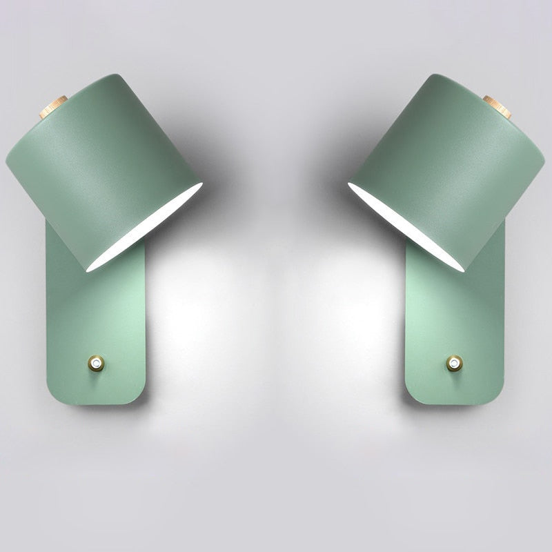 Wandlamp Led Metaal Draaibaar Schakelaar Wit Grijs Groen Slaapkamer Woonkamer Gang Modern