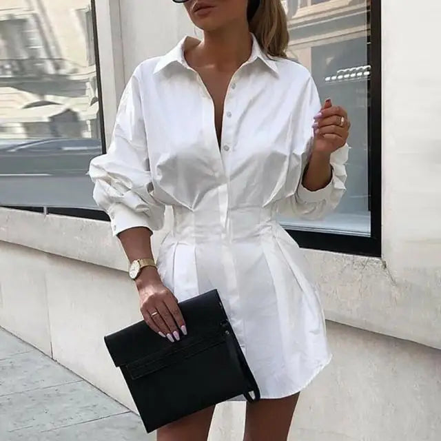 Vrouwelijke Blouse met Kraag en Taille Elegant Model