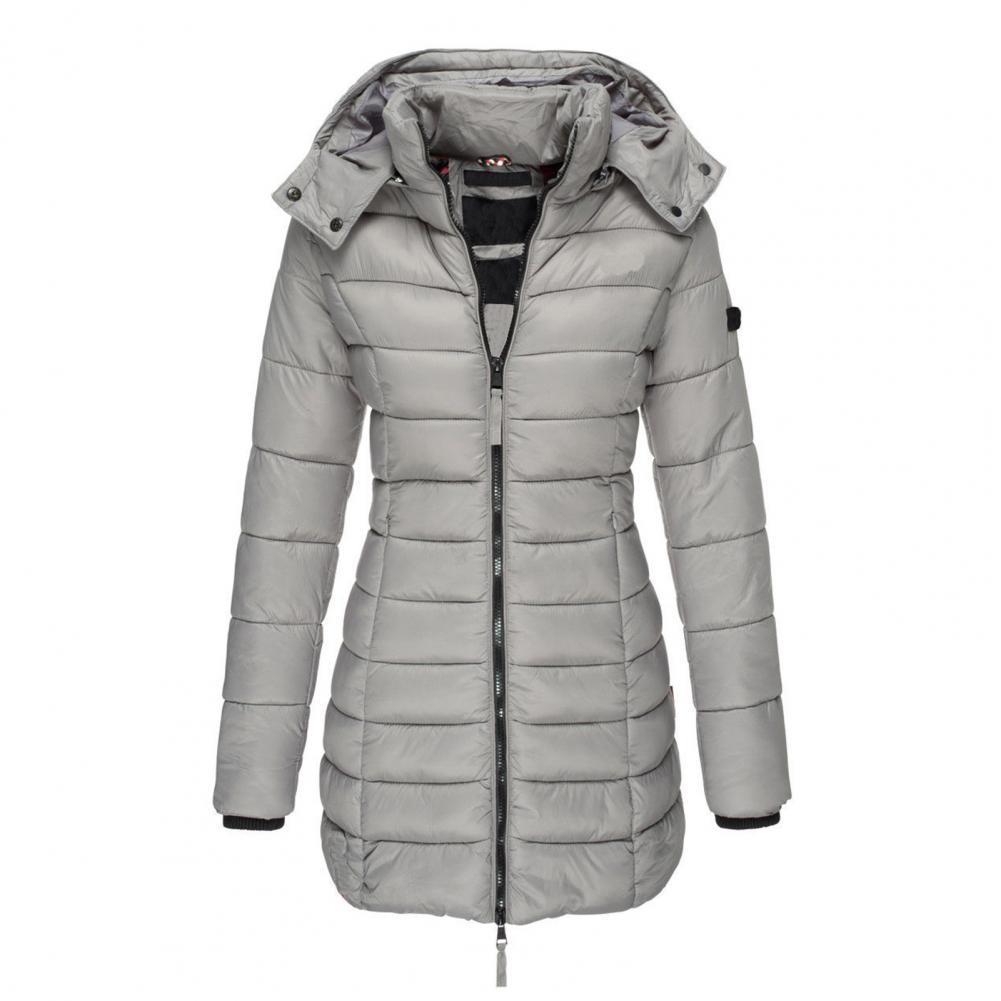 Dames Winterjas Lange Warme Gewatteerde Jas Met Capuchon