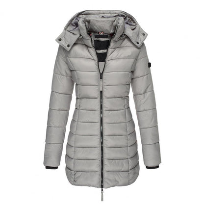 Dames Winterjas Lange Warme Gewatteerde Jas Met Capuchon