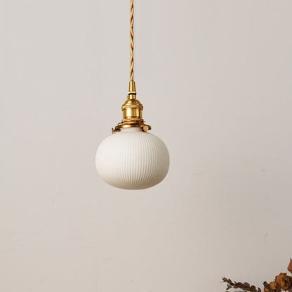 Retro Hanglamp met Witte Keramische Kap – Moderne LED Verlichting voor Woonkamer en Slaapkamer