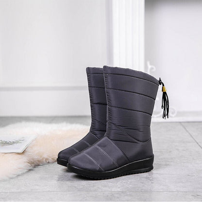 Gevoerde Waterdichte Winterlaarzen Dames met Antislipzool – Warme Polyester Snowboots voor Brede Voeten