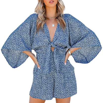 Vrouwelijke Playsuit Strik Jurk Zomerjurk