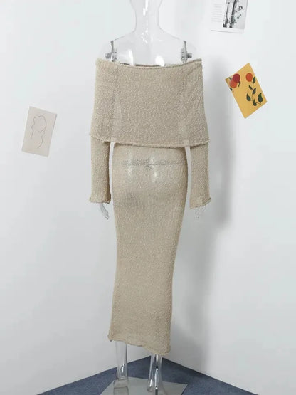 Strandjurk Maxi Off Shoulder Zomerjurk Gehaakt