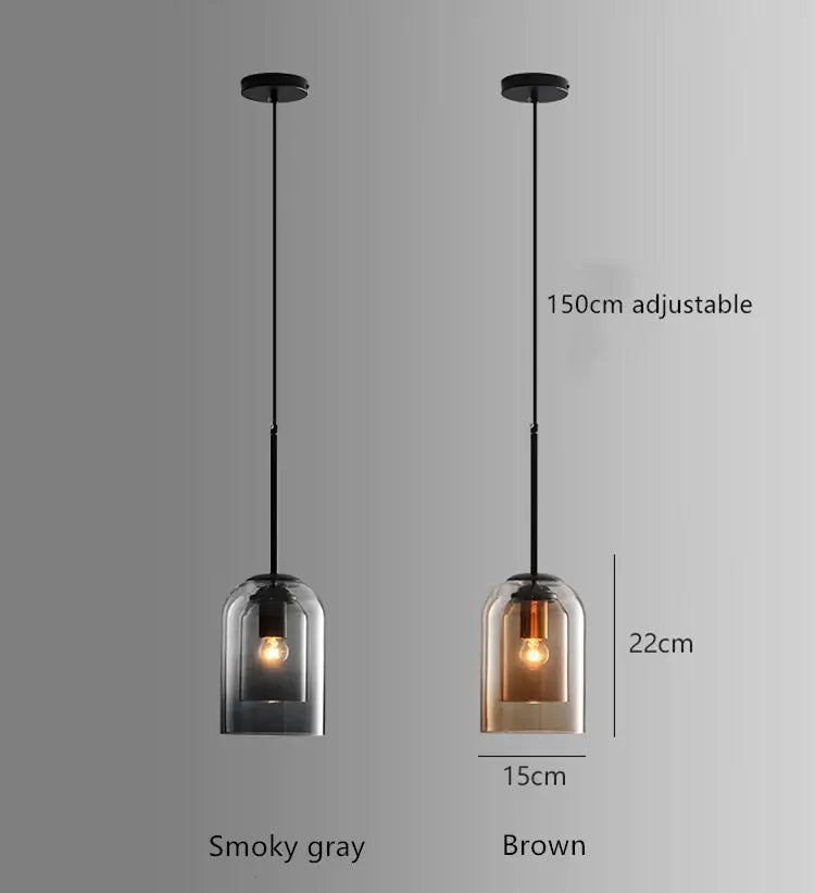 Dubbele Glazen Hanglamp Transparant Glas Nordic Design Scandinavisch Keukeneiland Eetkamer Woonkamer Modern Verlichtingsarmatuur Plafondverlichting E26/E27 Verstelbare Kabels Elegante Verlichting