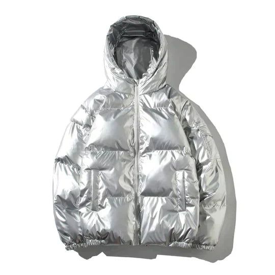 Winddichte Winterjas Heren Pufferjack Metallic Verwarmd