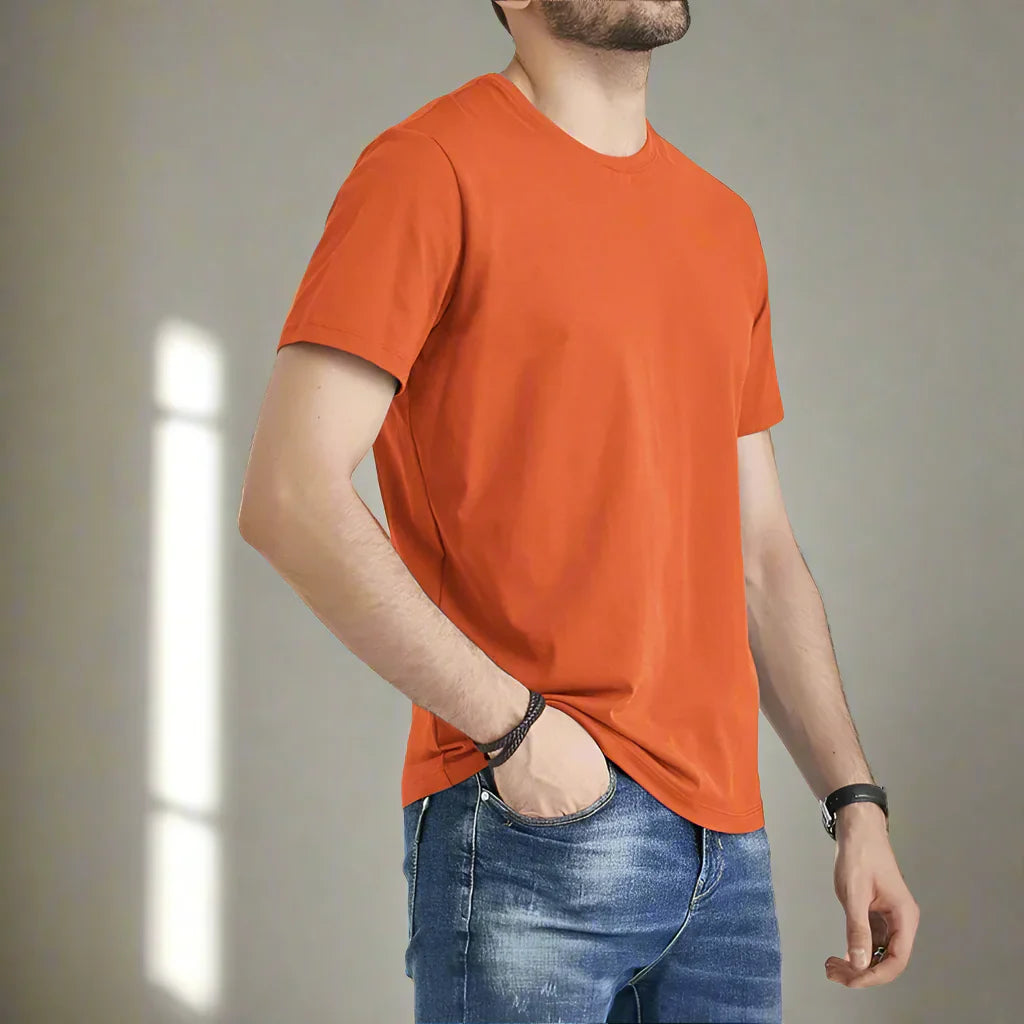 Oranje Unisex T-shirt Lange Mouwen Basic - StudioMarella