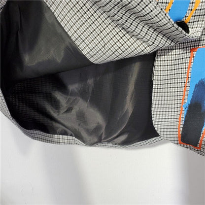 Oversized Blazer met Leuke Tekst wordt: Oversized Blazer met Grappige Print
