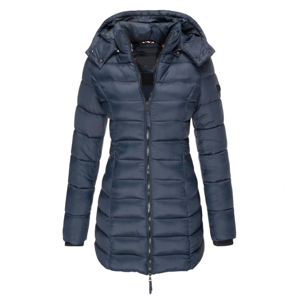 Dames Winterjas Lange Warme Gewatteerde Jas Met Capuchon