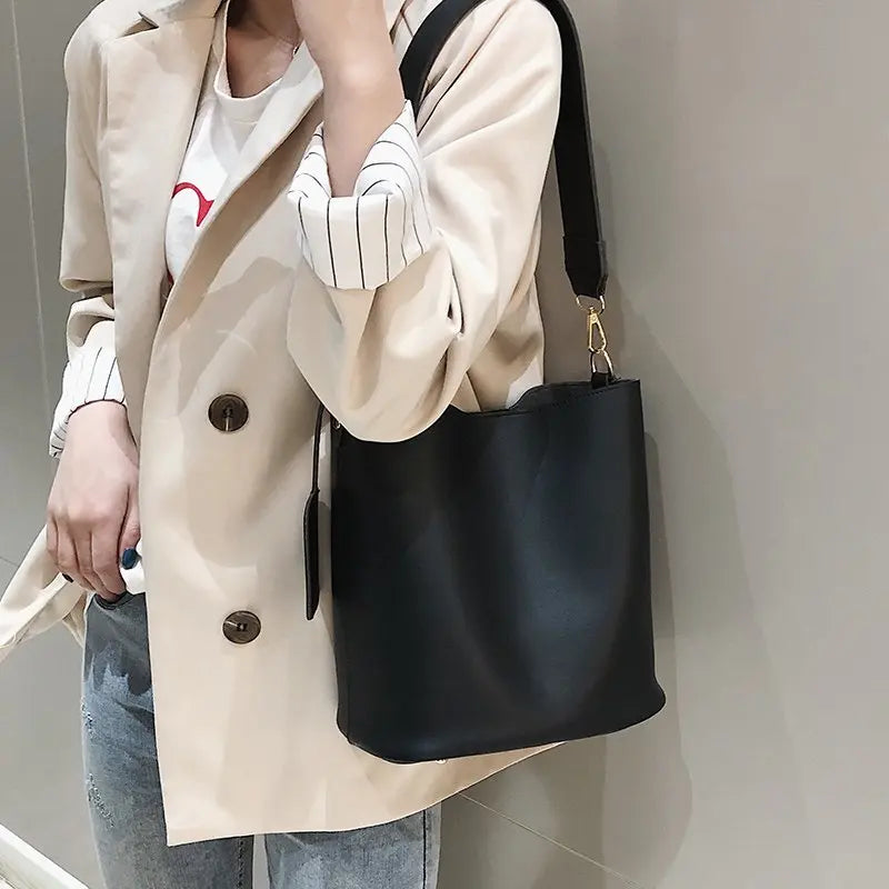 Dames Tasenset 2-Delig Lederlook Stijlvolle Handtas