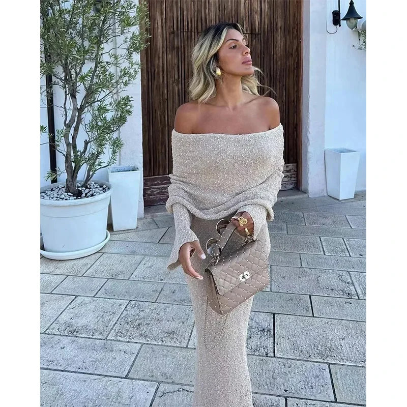Strandjurk Maxi Off Shoulder Zomerjurk Gehaakt - StudioMarella