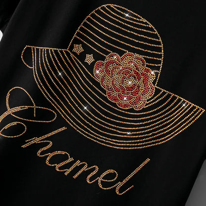 Zomer T-shirt met Glitter Effect Diamond Motief