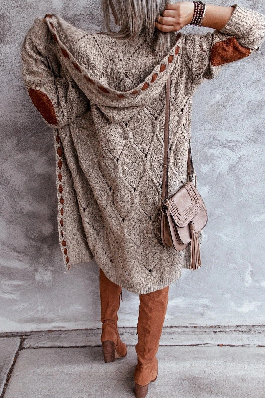 Oversized Gehaakte Cardigan Zacht en Luchtig Bohemian Stijl