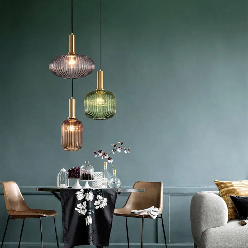 Hanglamp Gekleurd Glas Retro Nordisch E27 Wit Groen Roze Ø13 Ø30 Eetkamer