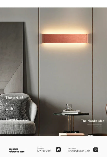 Ultra-dunne design wandlamp APHRODITE — moderne aluminium LED-wandverlichting met acryl kap