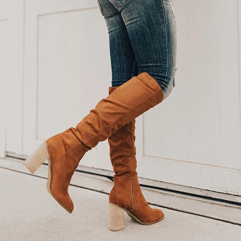 Knielaarzen Suède Look Elegante Damesschoenen - StudioMarella