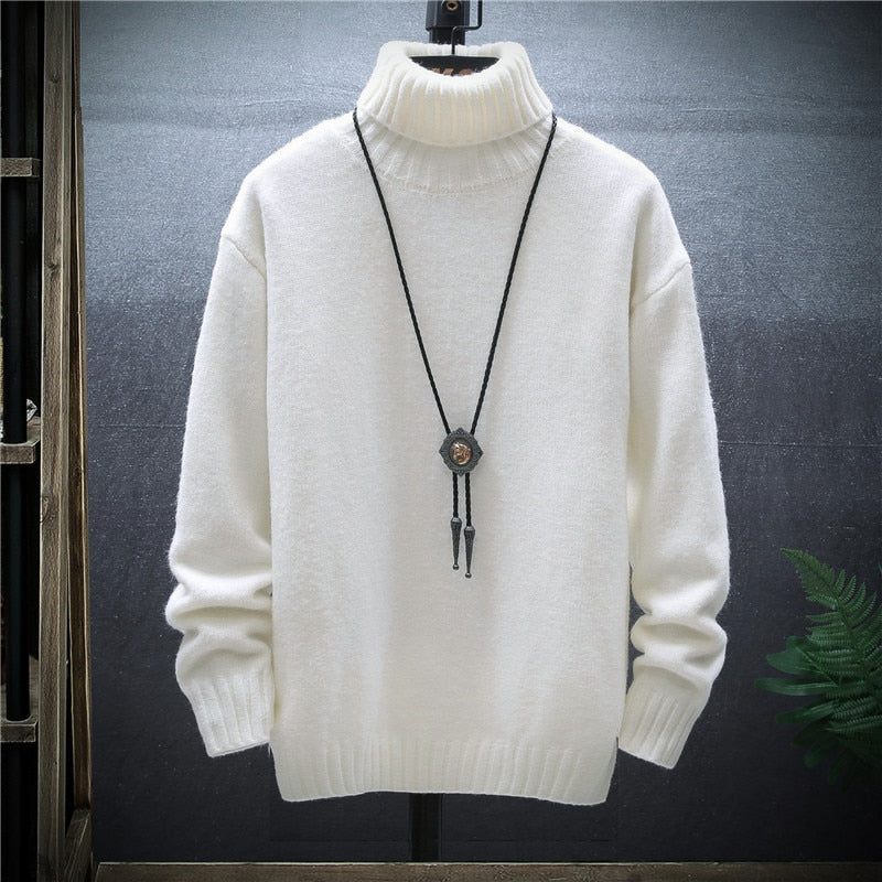 Mannen Trui Turtleneck Warm Modern Dik Breiwerk