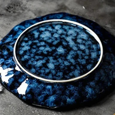 10-Delig Serviesgoed Set Melkwegstelsel Design Blauw Keramiek voor Dagelijks Gebruik en Feestdagen