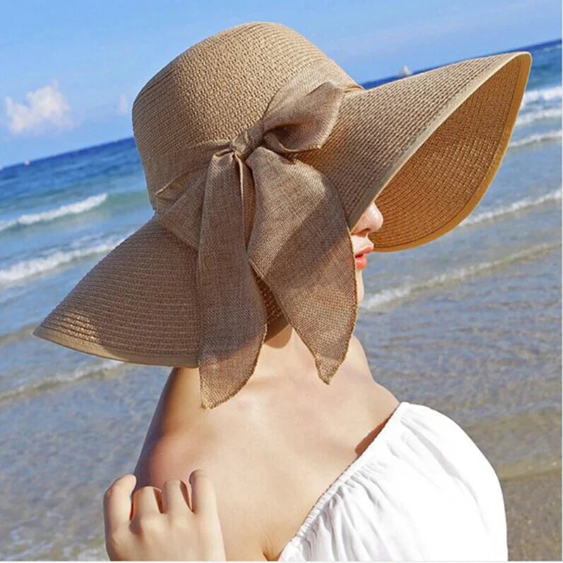 Vrouwen Panama Hoed met Bloem Elegante Zomerhoed