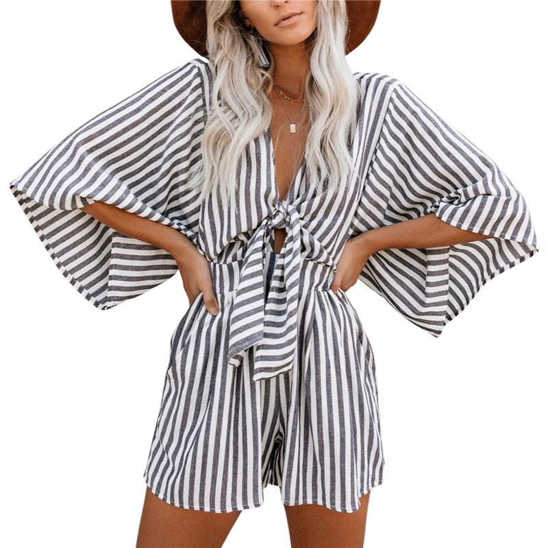 Vrouwelijke Playsuit Strik Jurk Zomerjurk