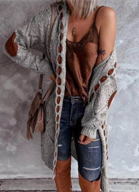 Oversized Gehaakte Cardigan Zacht en Luchtig Bohemian Stijl