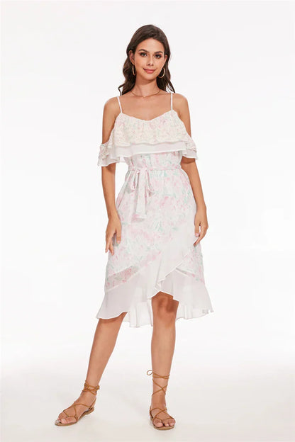 Chic Jurkje met Ruches en Bloemenprint