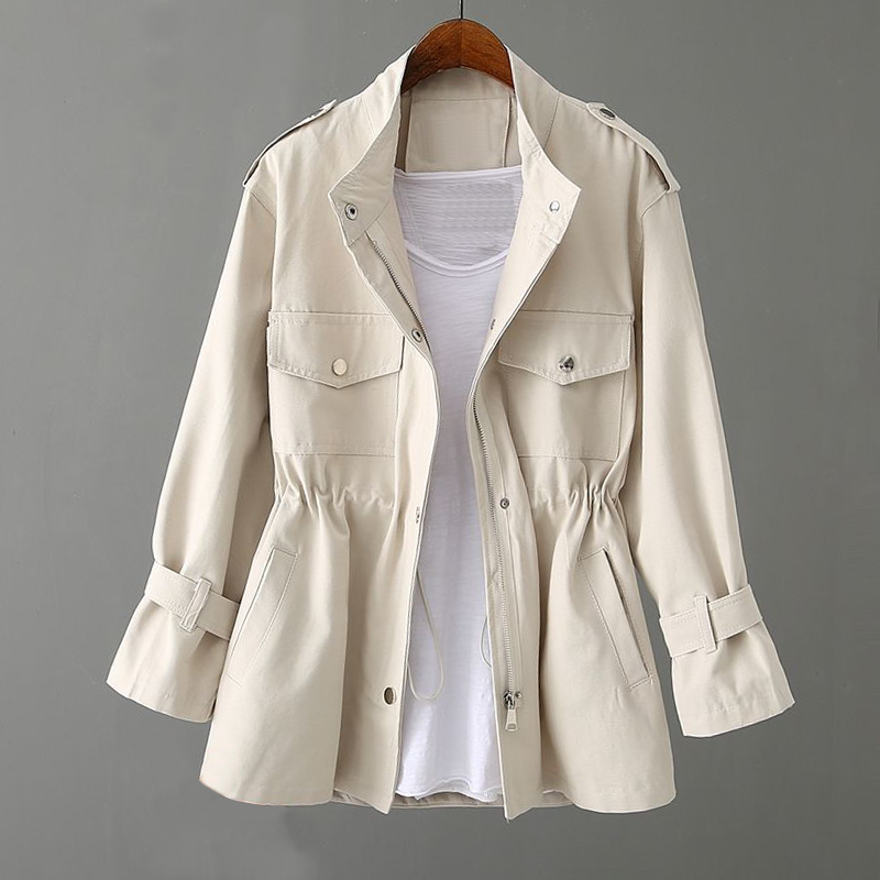 Dames Trenchcoat Langer Model Waterdicht Klassieke Stijl