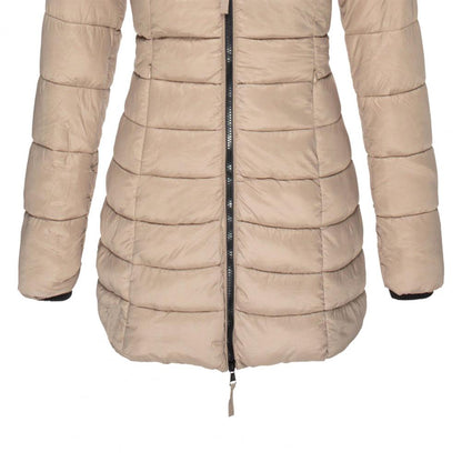 Dames Winterjas Lange Warme Gewatteerde Jas Met Capuchon