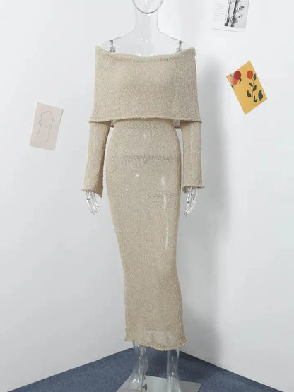 Gehaakte Maxi Strandjurk Off Shoulder Zomerjurk