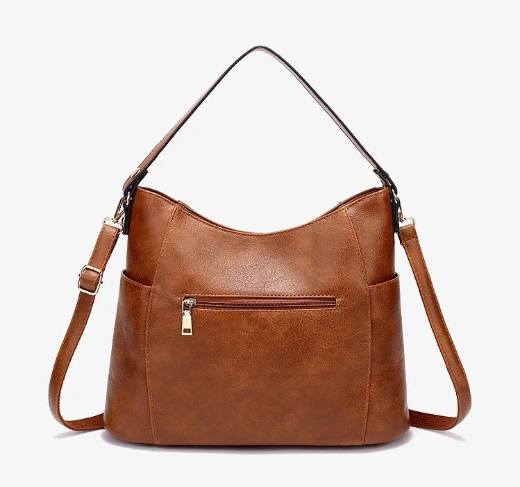 Lederen Dameshandtas Olive Groen Vintage Stijl