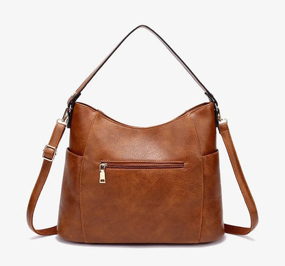 Lederen Dameshandtas Olive Groen Vintage Stijl