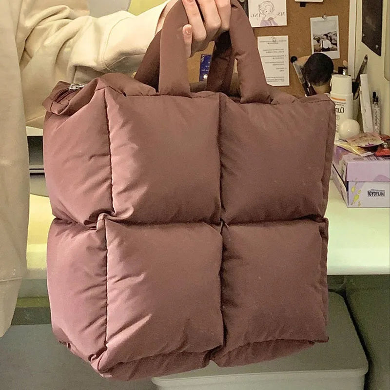 Witte Winter Tote Tas Grote Capaciteit - StudioMarella