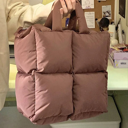 Witte Winter Tote Tas Grote Capaciteit - StudioMarella