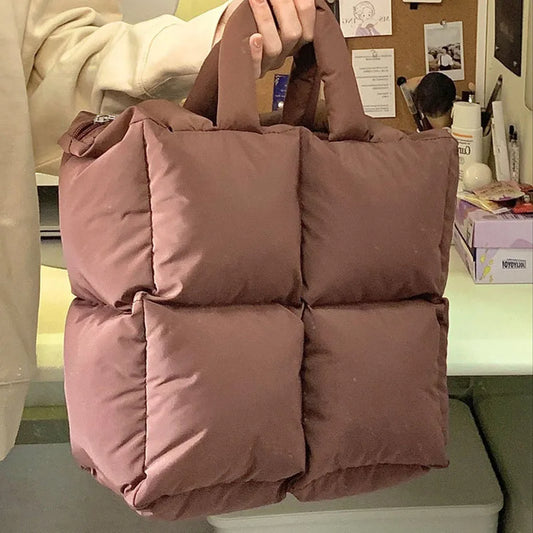 Witte Winter Tote Tas Grote Capaciteit - StudioMarella
