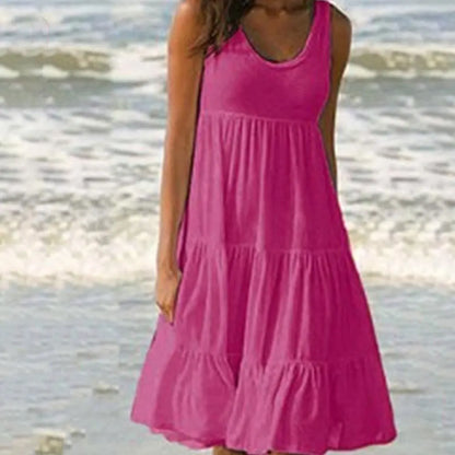 Boho Zomerjurk voor Vrouw met Rouches