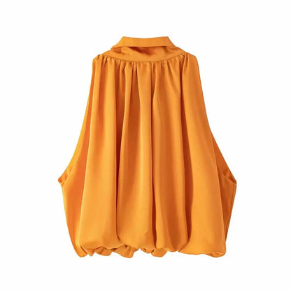 Dames Haltertop Oranje Kort Zomer Topje